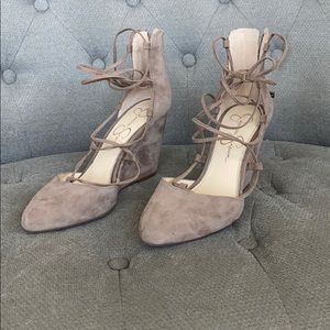 Jessica Simpson lace up wedges